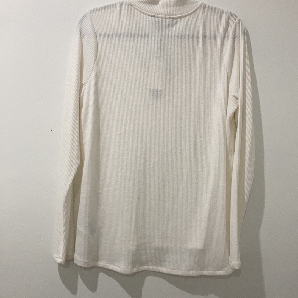 NWT Calvin Klein Jeans ribbed long sleeve tshirt with crew neck cutout - Picture 3 of 4